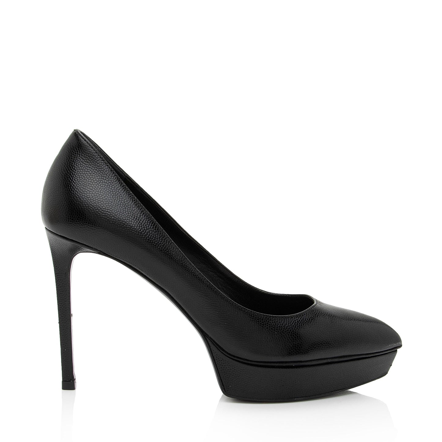 Saint Laurent Grained Calfskin Janis Platform Pumps - Size 7.5 / 37.5 (SHF-CltUy4)