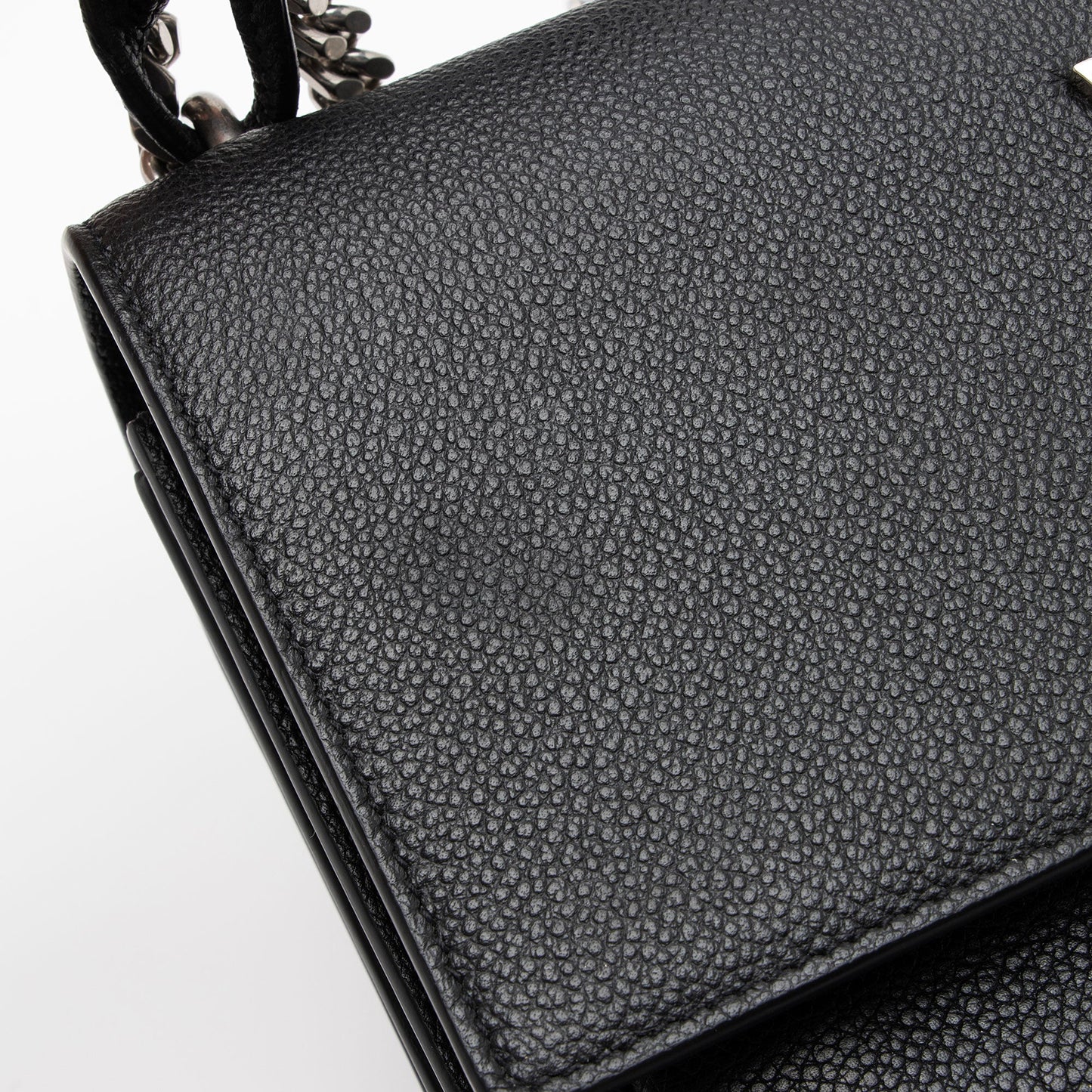 Saint Laurent Grained Calfskin Monogram Sunset Medium Shoulder Bag (SHF-NWQ0FK)