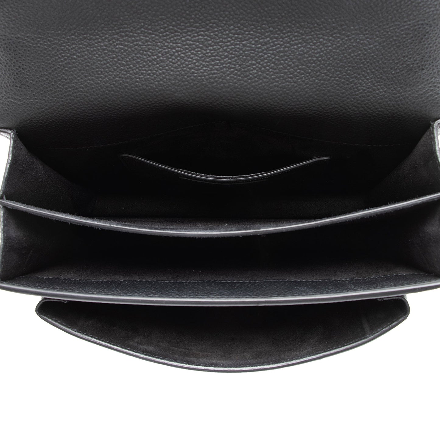 Saint Laurent Grained Calfskin Monogram Sunset Medium Shoulder Bag (SHF-NWQ0FK)