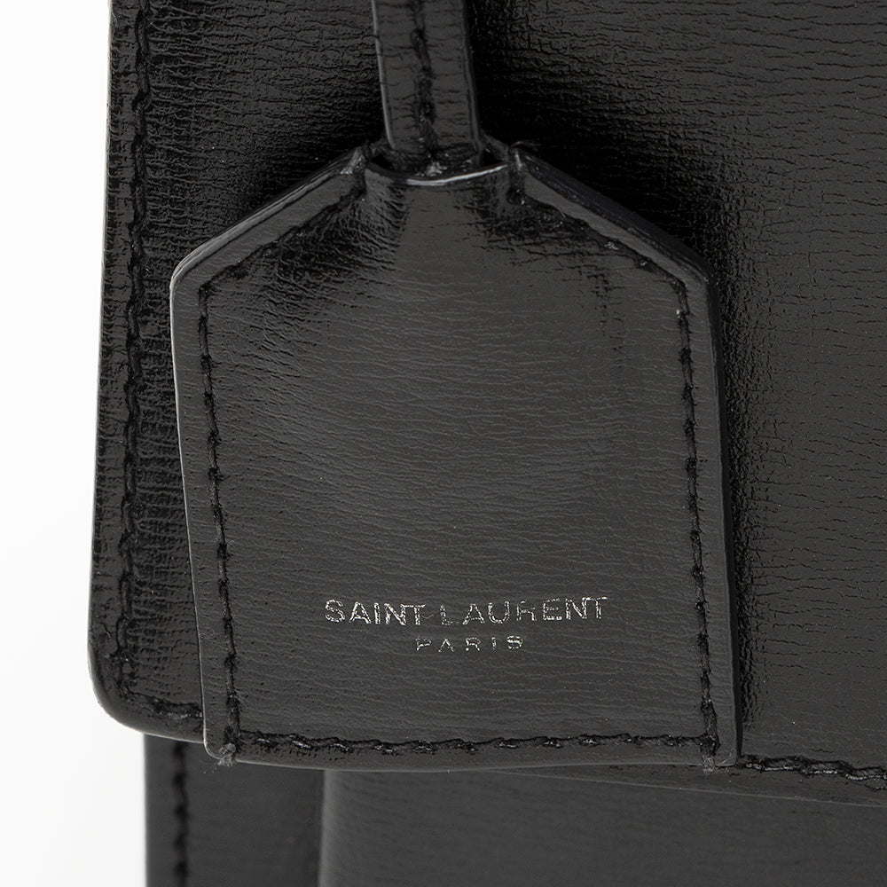Saint Laurent Grained Calfskin Sunset Medium Shoulder Bag (SHF-21985)