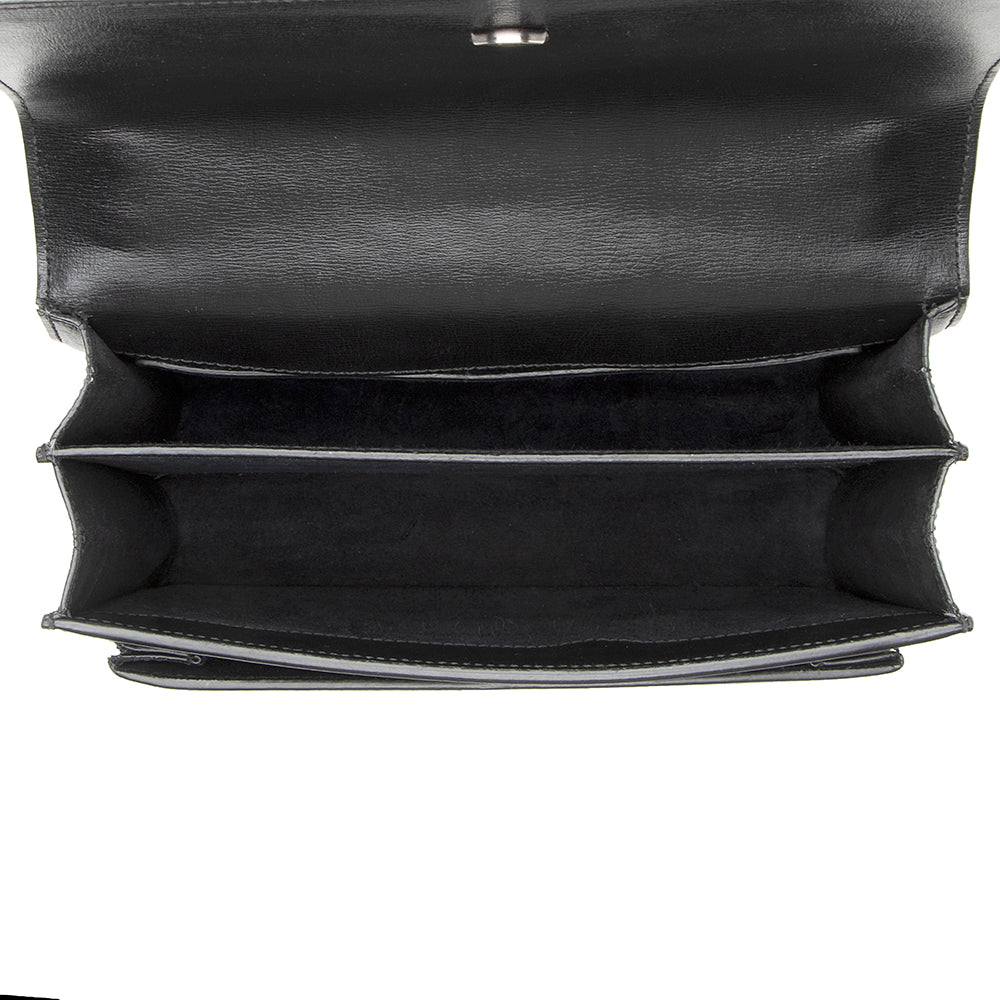 Saint Laurent Grained Calfskin Sunset Medium Shoulder Bag (SHF-21985)