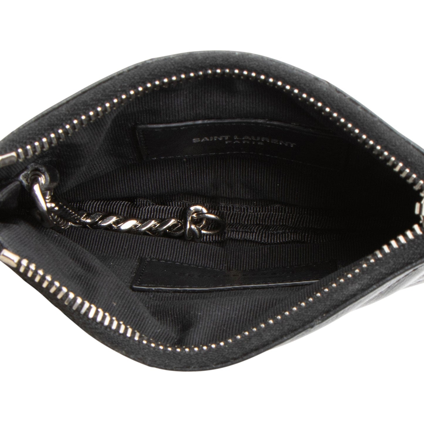 Saint Laurent Lambskin Monogram Cassandre Key Pouch
