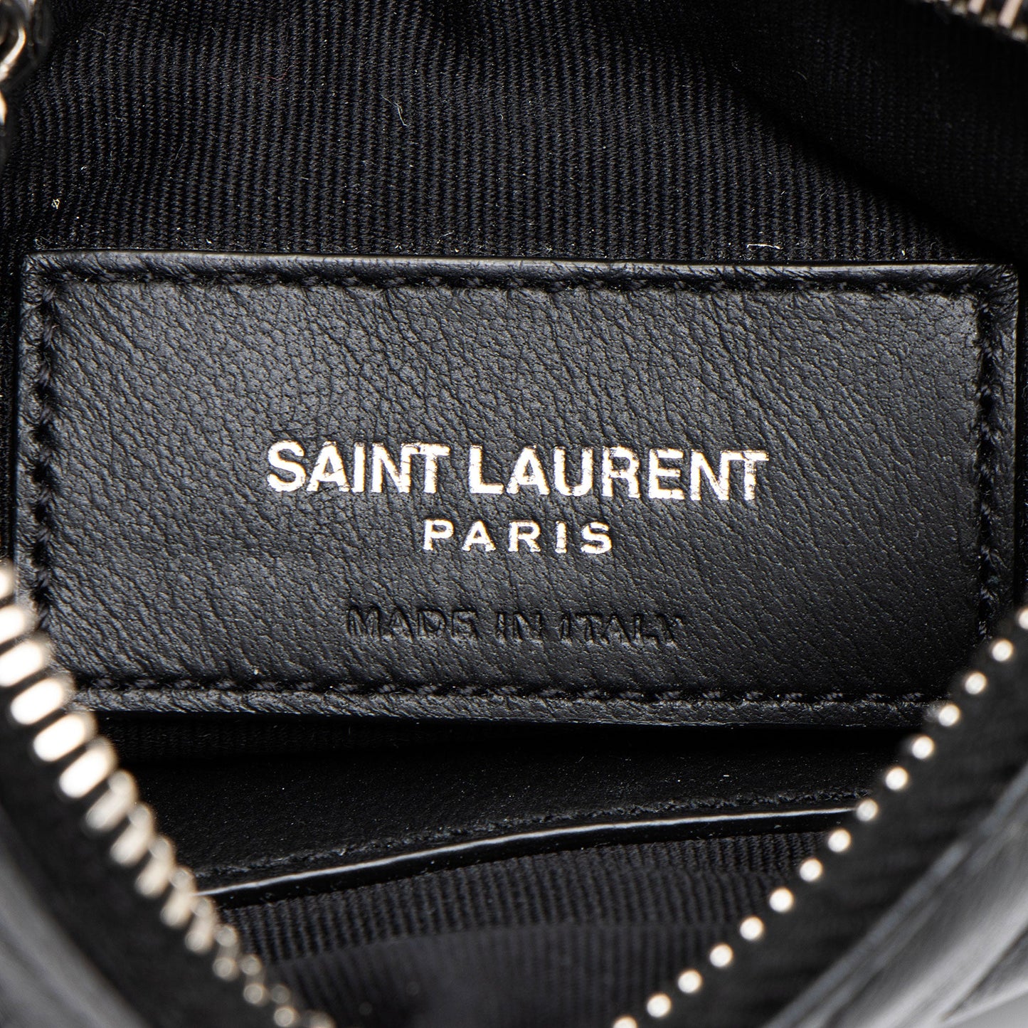 Saint Laurent Lambskin Monogram Cassandre Key Pouch