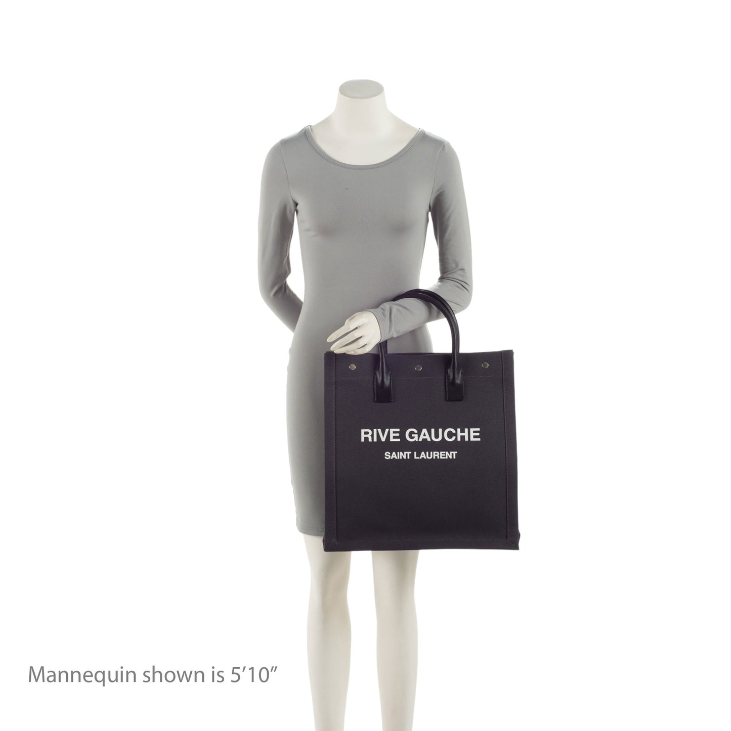 Saint Laurent Linen Calfskin Rive Gauche N/S Tote (SHF-s008io)