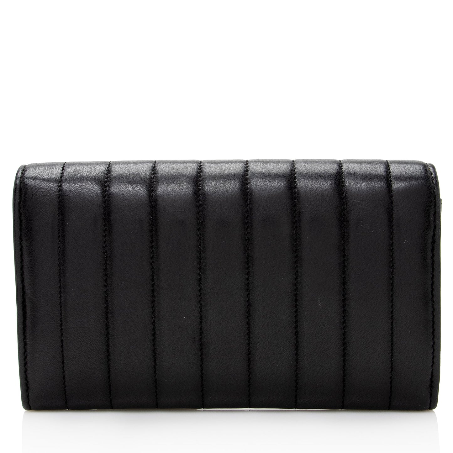 Saint Laurent Matalasse Calfskin Vicky Continental Wallet (SHF-22903)