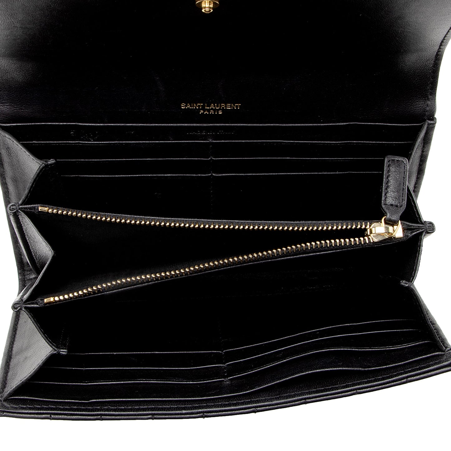 Saint Laurent Matalasse Calfskin Vicky Continental Wallet (SHF-22903)