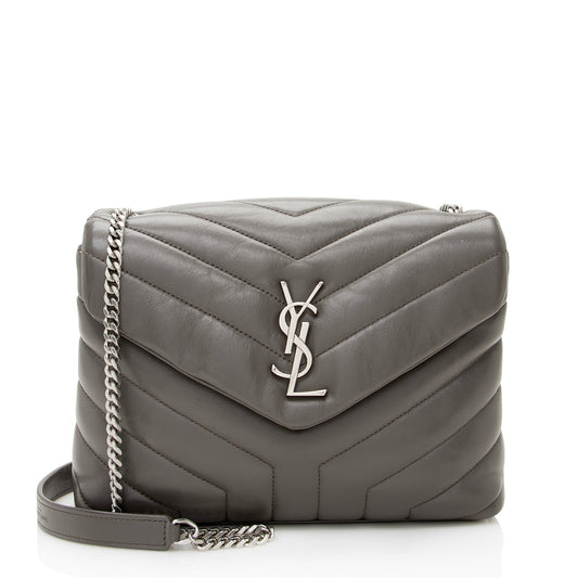 Saint Laurent Matelasse Calfskin LouLou Chain Small Crossbody Bag (SHF-22723)