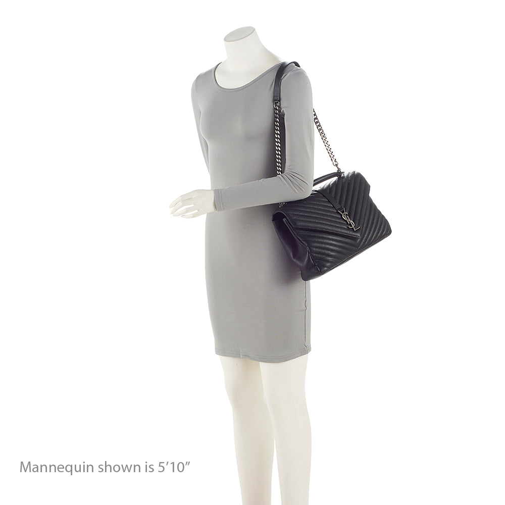 Saint Laurent Matelasse Calfskin Monogram College Large Shoulder Bag (SHF-gvwSDh)