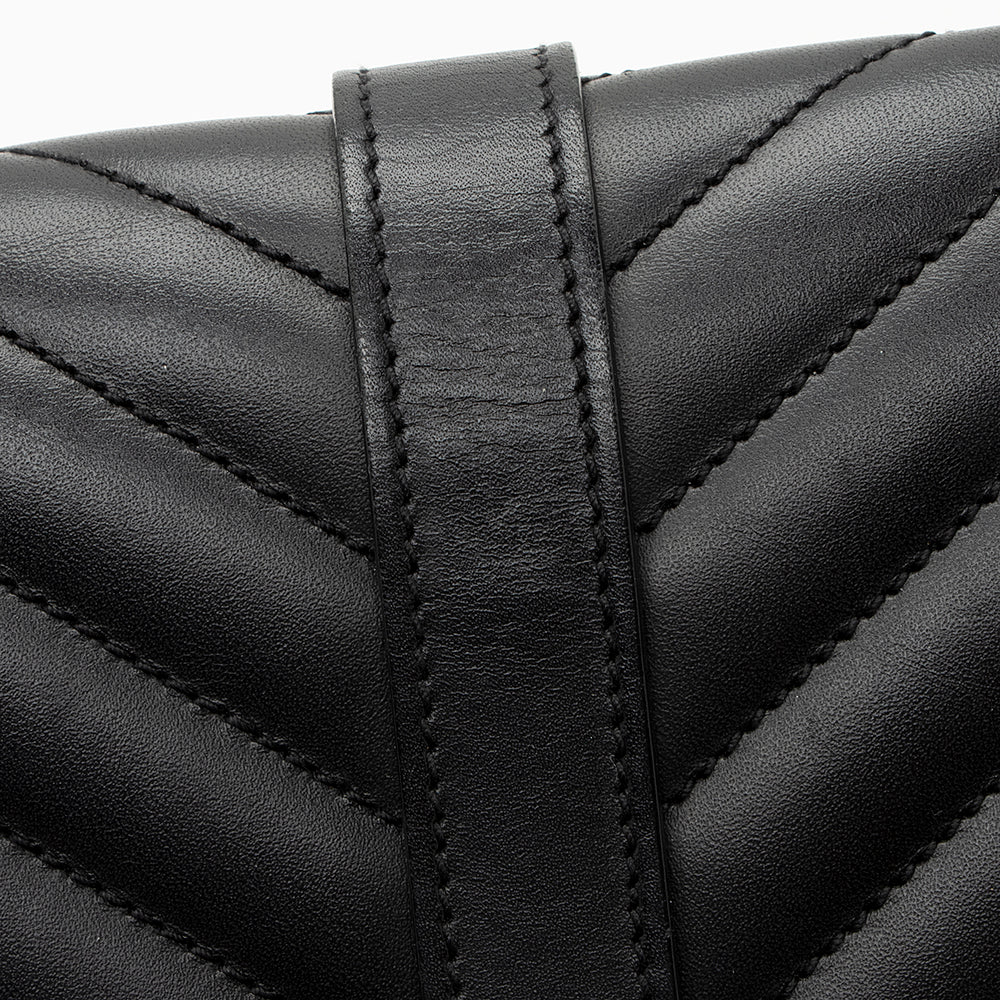 Saint Laurent Matelasse Calfskin Monogram Large Envelope Bag (SHF-19439)
