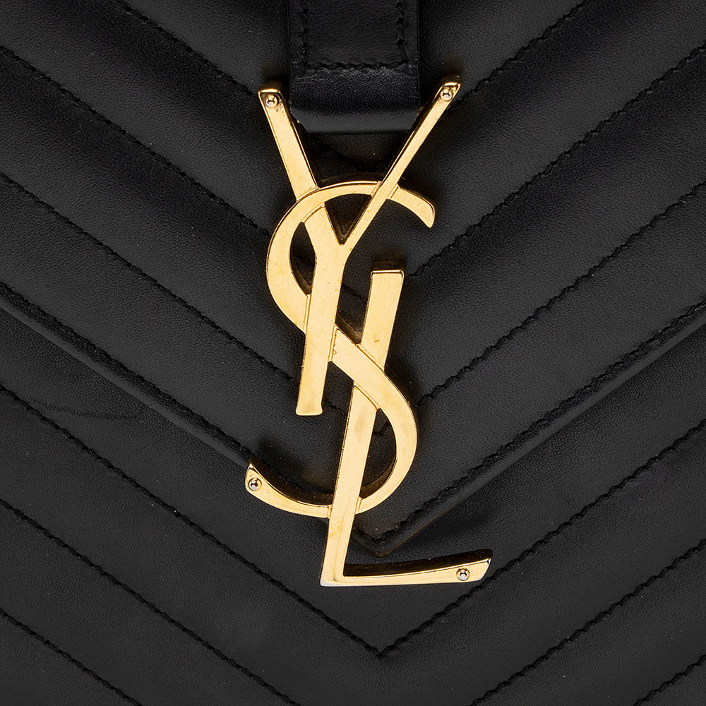 Saint Laurent Matelasse Calfskin Monogram Large Envelope Bag (SHF-19439)