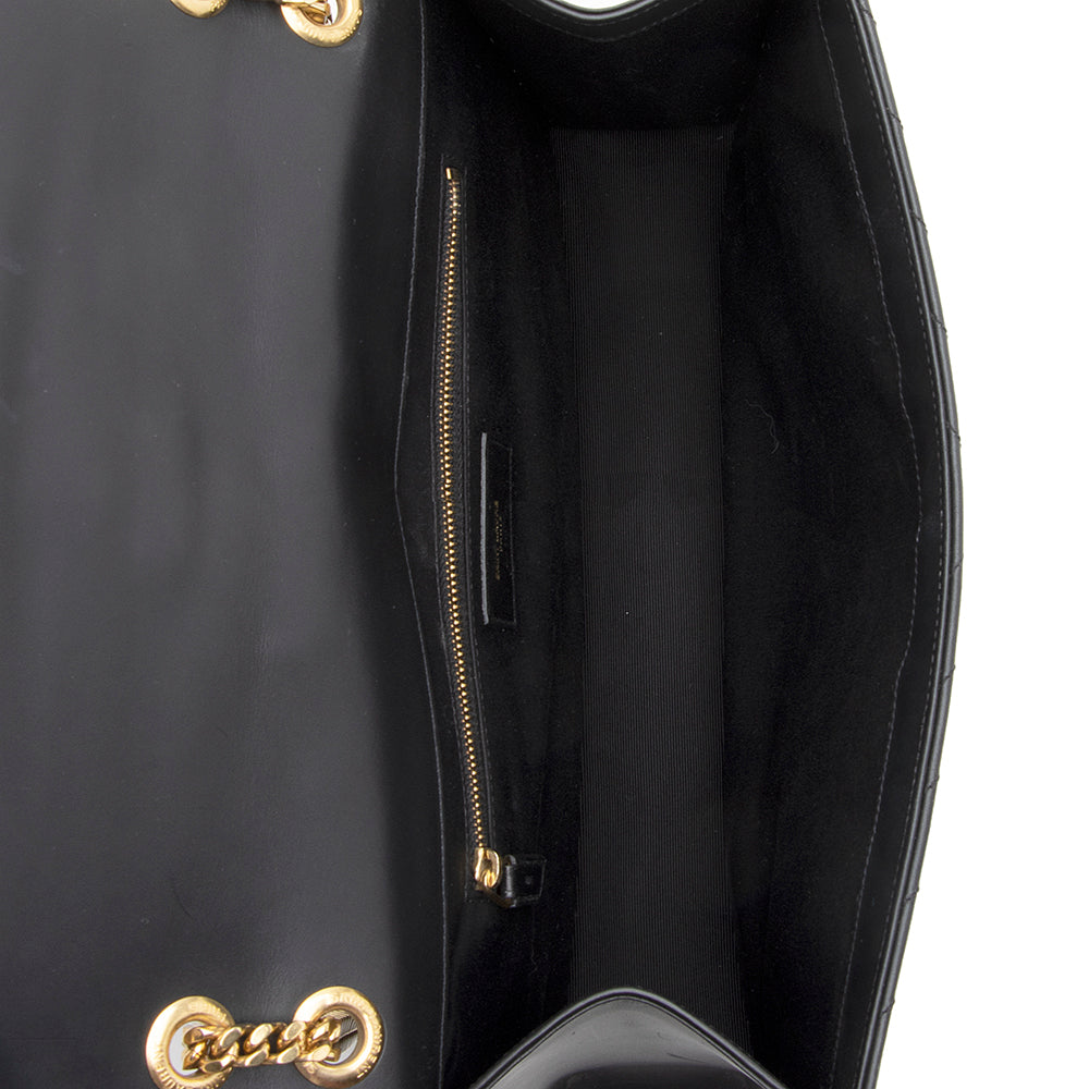 Saint Laurent Matelasse Calfskin Monogram Large Envelope Bag (SHF-19628)