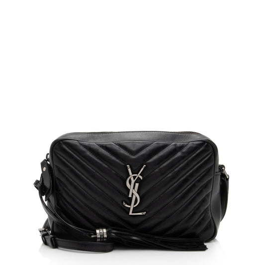 Saint Laurent Matelasse Calfskin Monogram Lou Camera Bag (SHF-017geY)