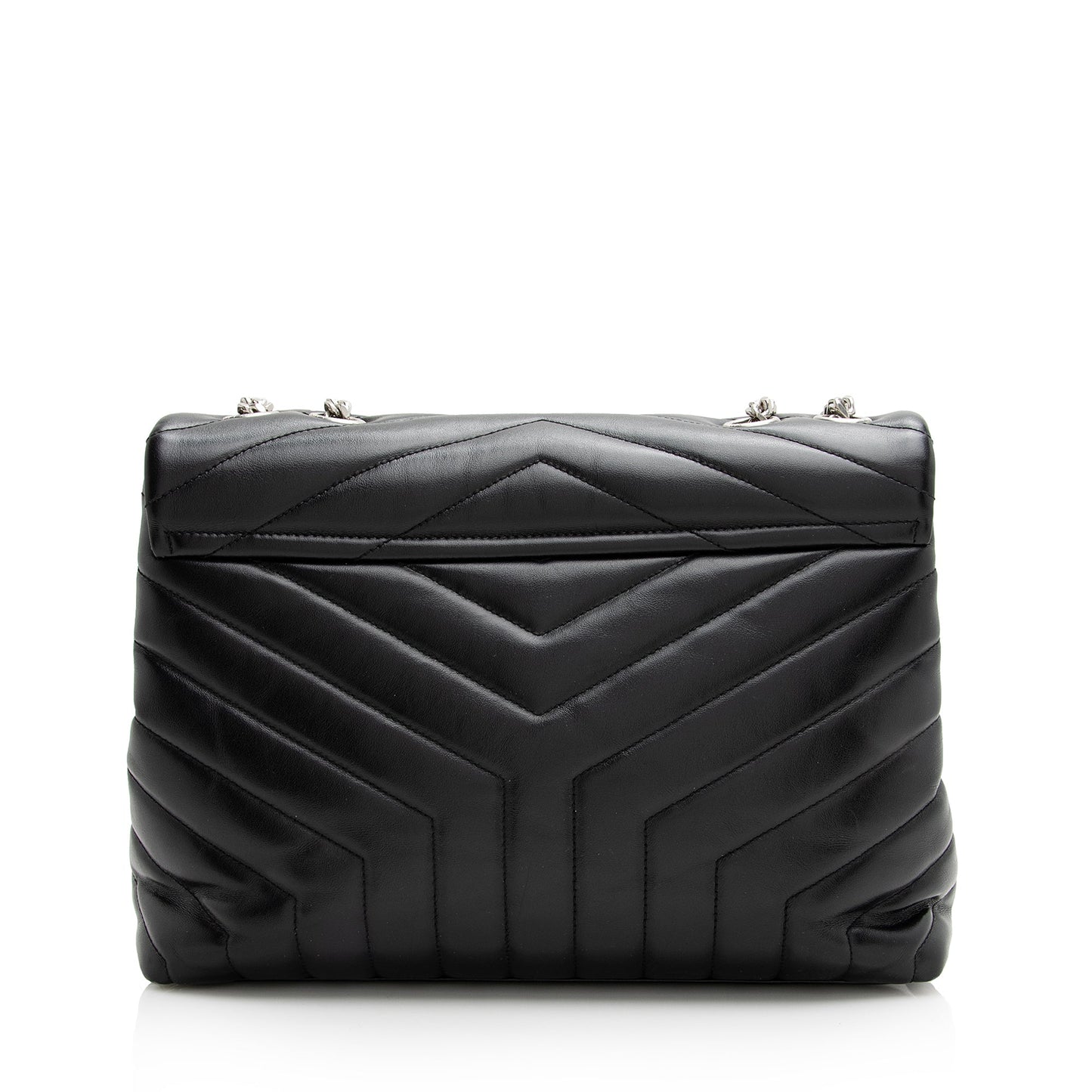 Saint Laurent Matelasse Calfskin Monogram LouLou Chain Medium Shoulder Bag (SHF-22491)