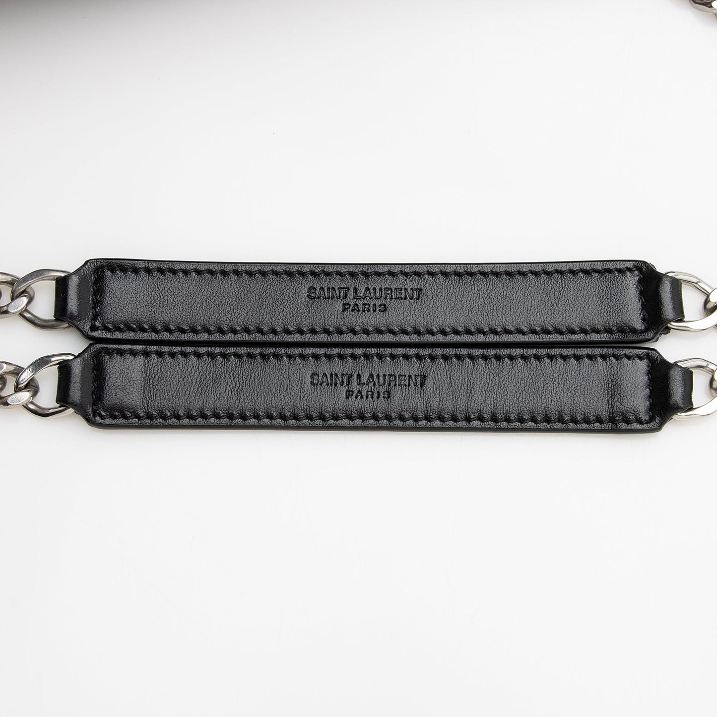 Saint Laurent Matelasse Calfskin Monogram LouLou Chain Medium Shoulder Bag (SHF-22491)
