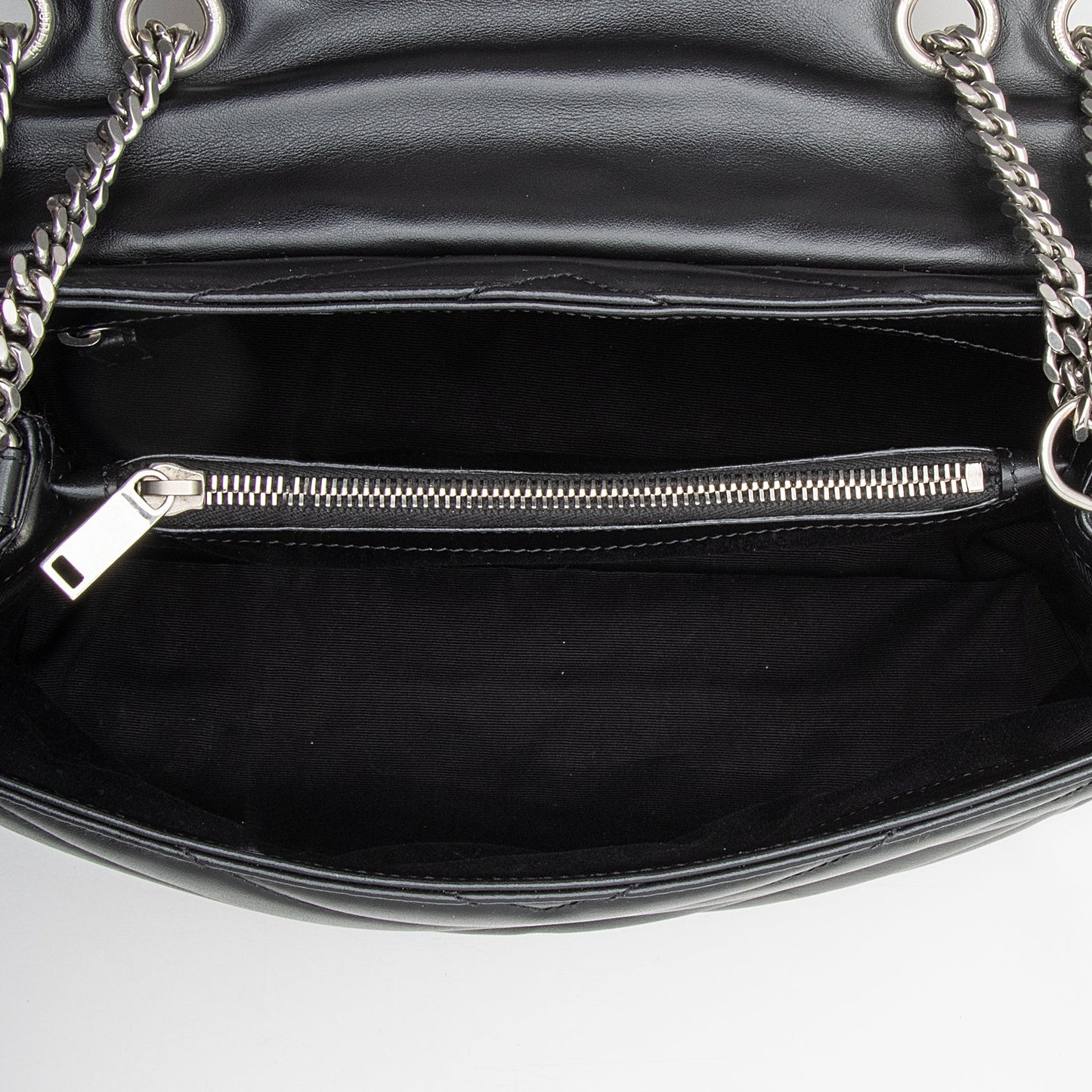 Saint Laurent Matelasse Calfskin Monogram LouLou Chain Medium Shoulder Bag (SHF-22491)