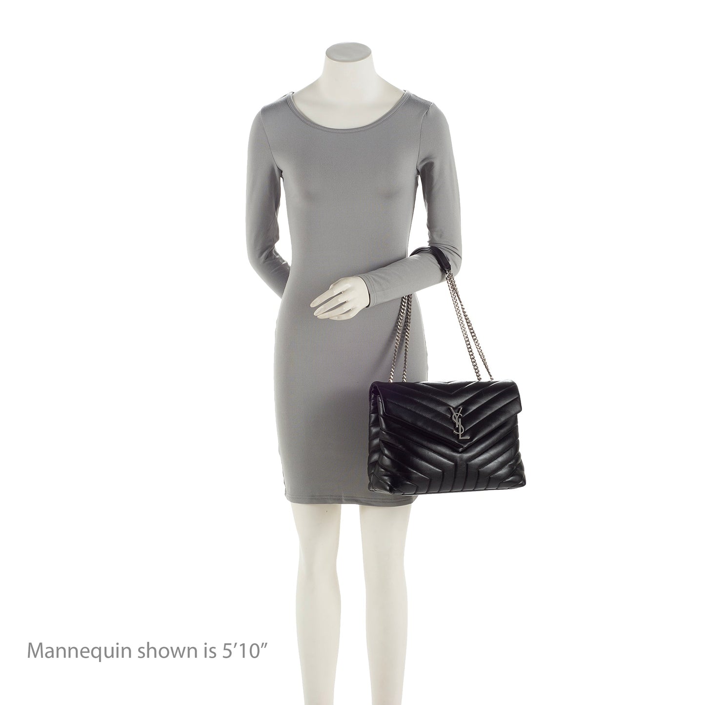 Saint Laurent Matelasse Calfskin Monogram LouLou Chain Medium Shoulder Bag (SHF-22491)