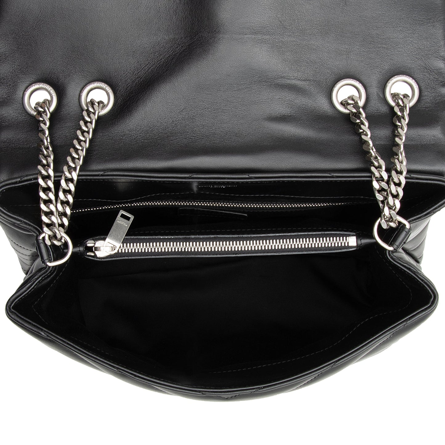 Saint Laurent Matelasse Calfskin Monogram LouLou Chain Medium Shoulder Bag (SHF-22876)