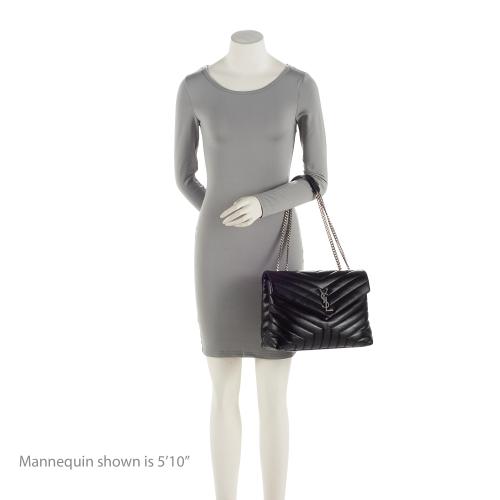Saint Laurent Matelasse Calfskin Monogram LouLou Chain Medium Shoulder Bag (SHF-22876)