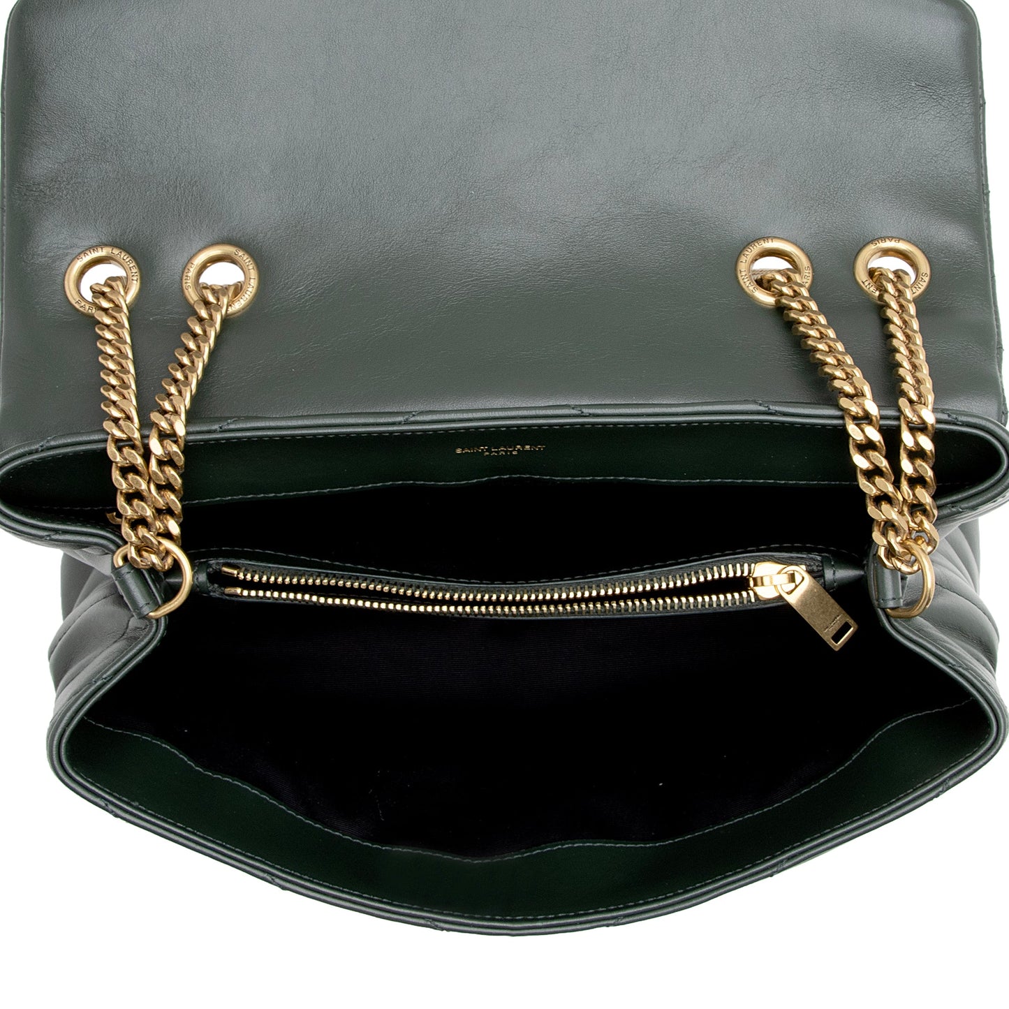 Saint Laurent Matelasse Calfskin Monogram LouLou Chain Medium Shoulder Bag (SHF-22990)