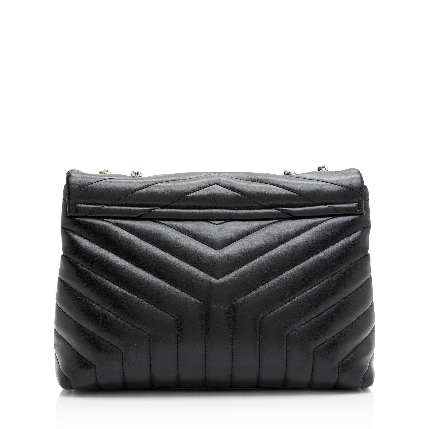 Saint Laurent Matelasse Calfskin Monogram LouLou Chain Medium Shoulder Bag (SHF-23572)