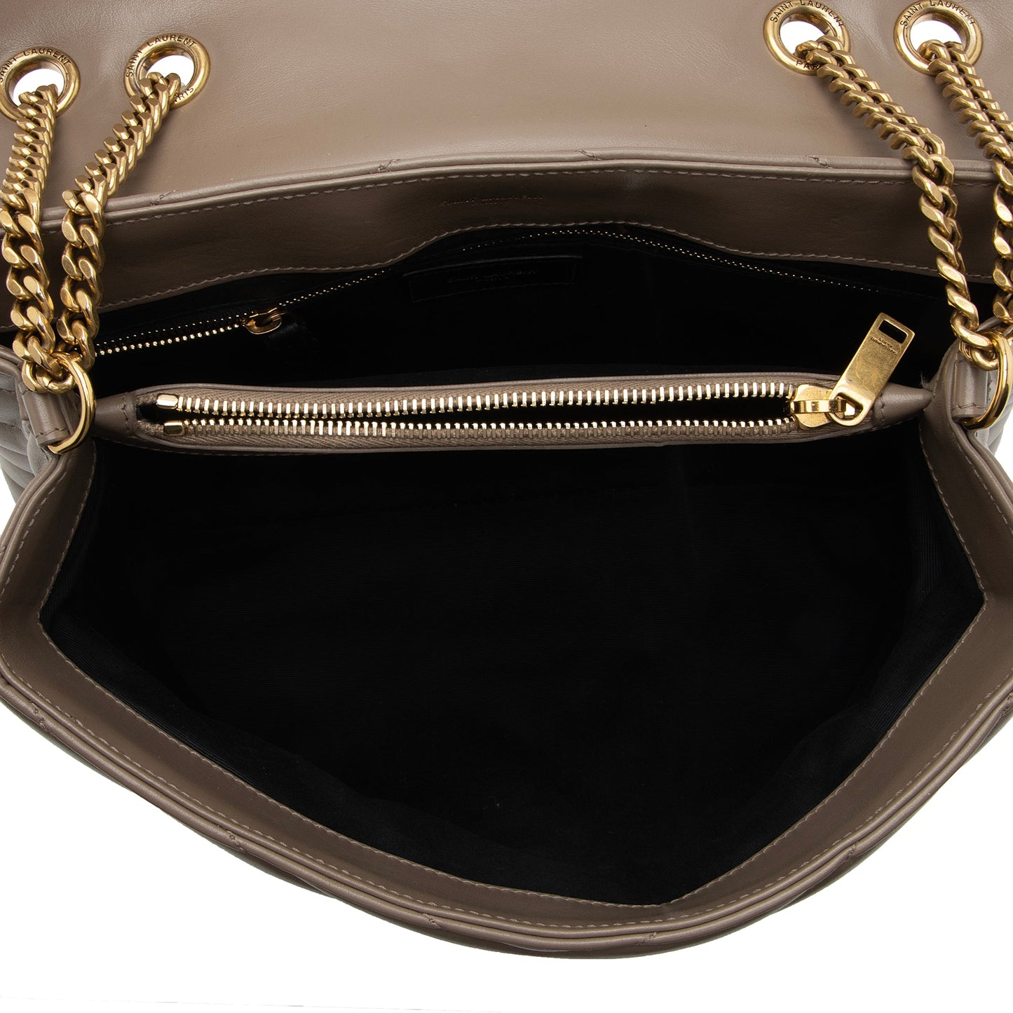Saint Laurent Matelasse Calfskin Monogram LouLou Chain Medium Shoulder Bag (SHF-Vsg968)