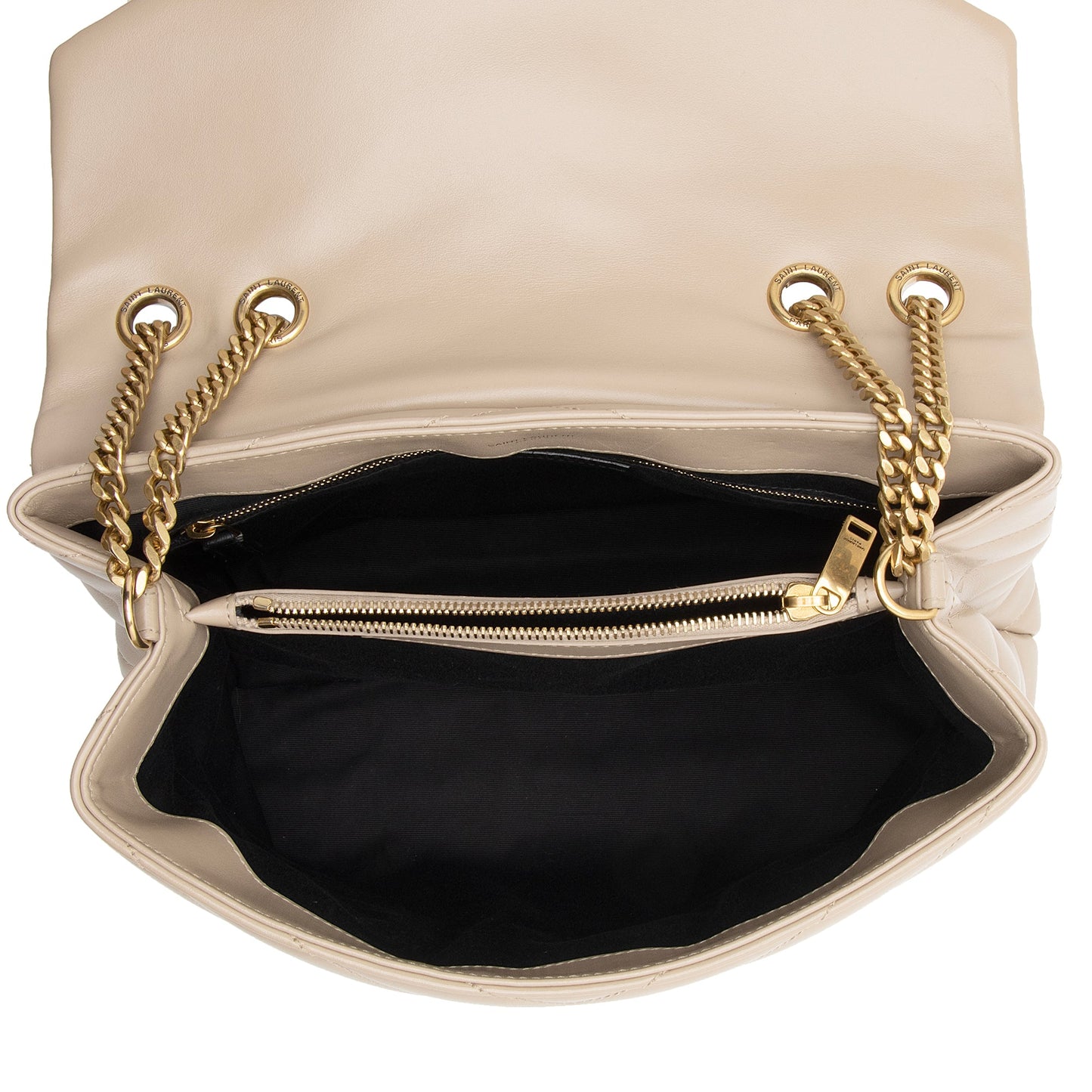 Saint Laurent Matelasse Calfskin Monogram LouLou Chain Medium Shoulder Bag (SHF-sdsp1l)