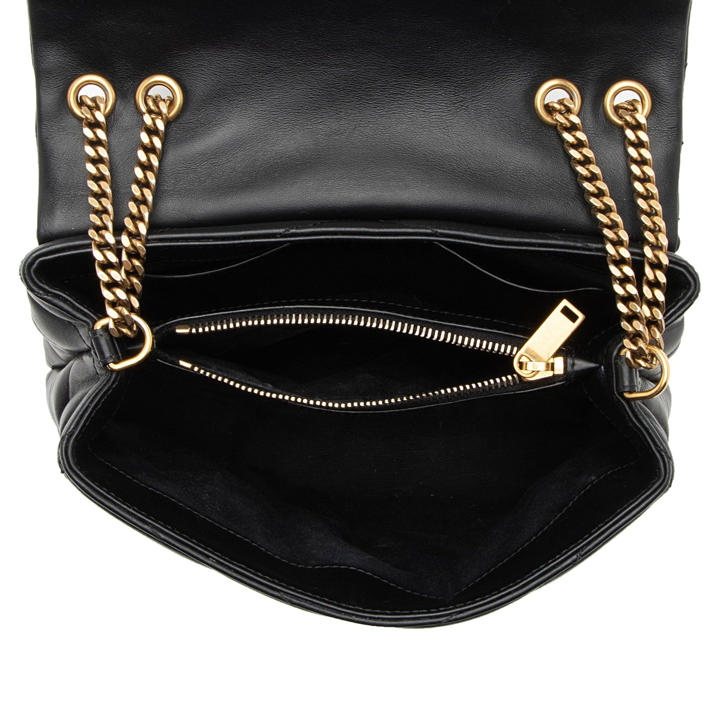 Saint Laurent Matelasse Calfskin Monogram LouLou Chain Small Crossbody Bag (SHF-s725vF)