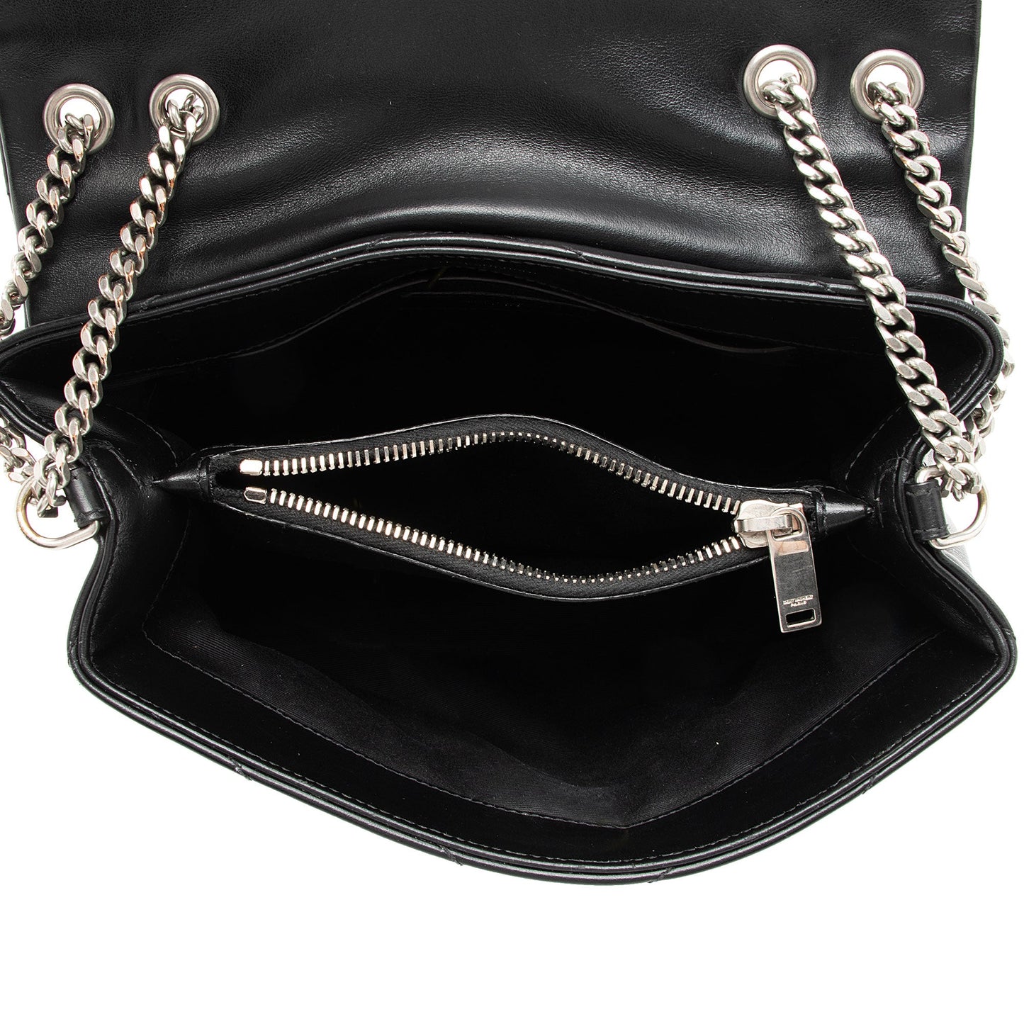 Saint Laurent Matelasse Calfskin Monogram LouLou Chain Small Crossbody Bag (SHF-XeDlWE)