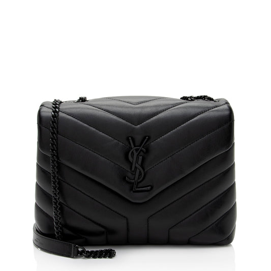 Saint Laurent Matelasse Calfskin Monogram LouLou Chain Small Crossbody (SHF-acKu6w)