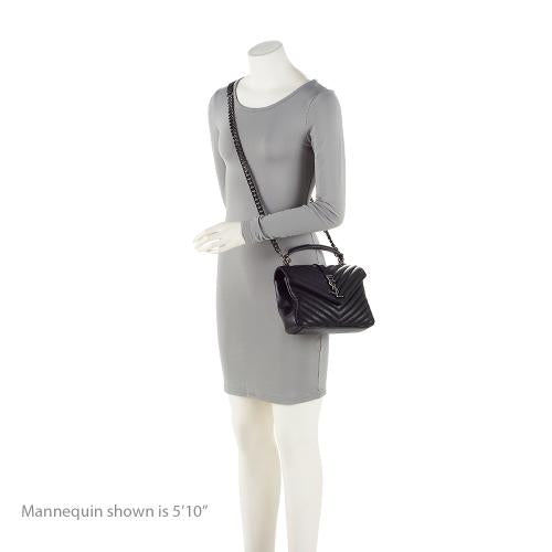 Saint Laurent Matelasse Calfskin Monogram Medium College Top Handle Bag (SHF-20778)