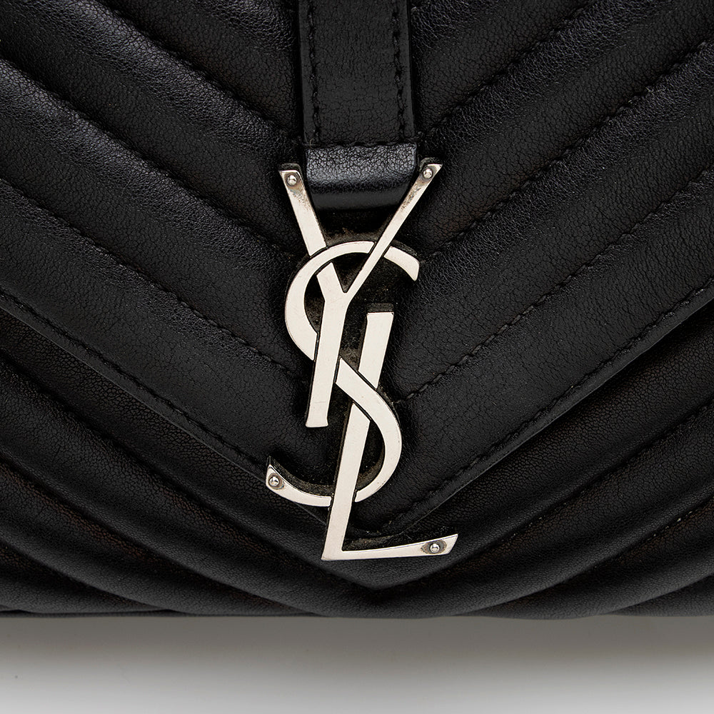 Saint Laurent Matelasse Calfskin Monogram Medium College Top Handle Bag (SHF-21595)