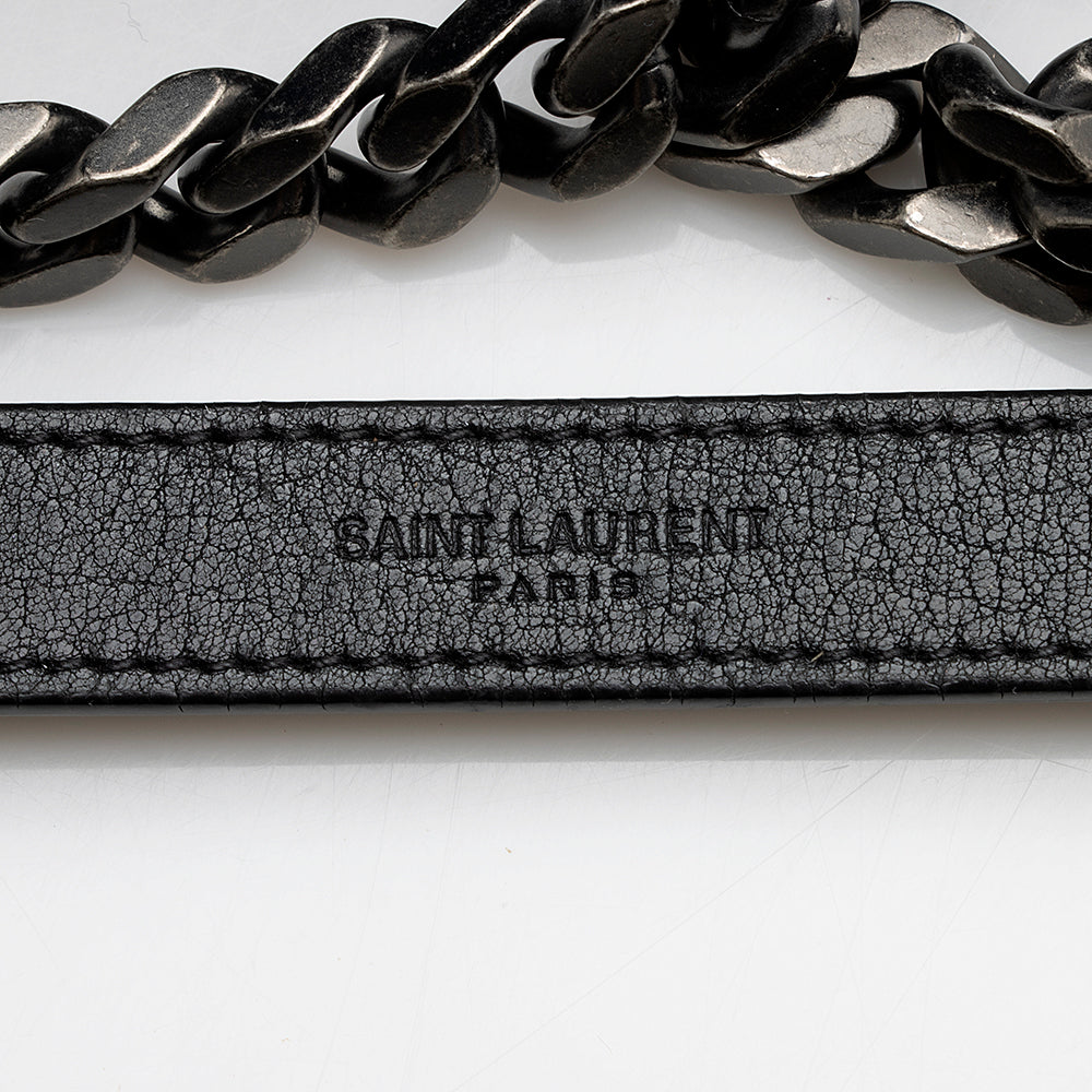 Saint Laurent Matelasse Calfskin Monogram Medium College Top Handle Bag (SHF-21595)