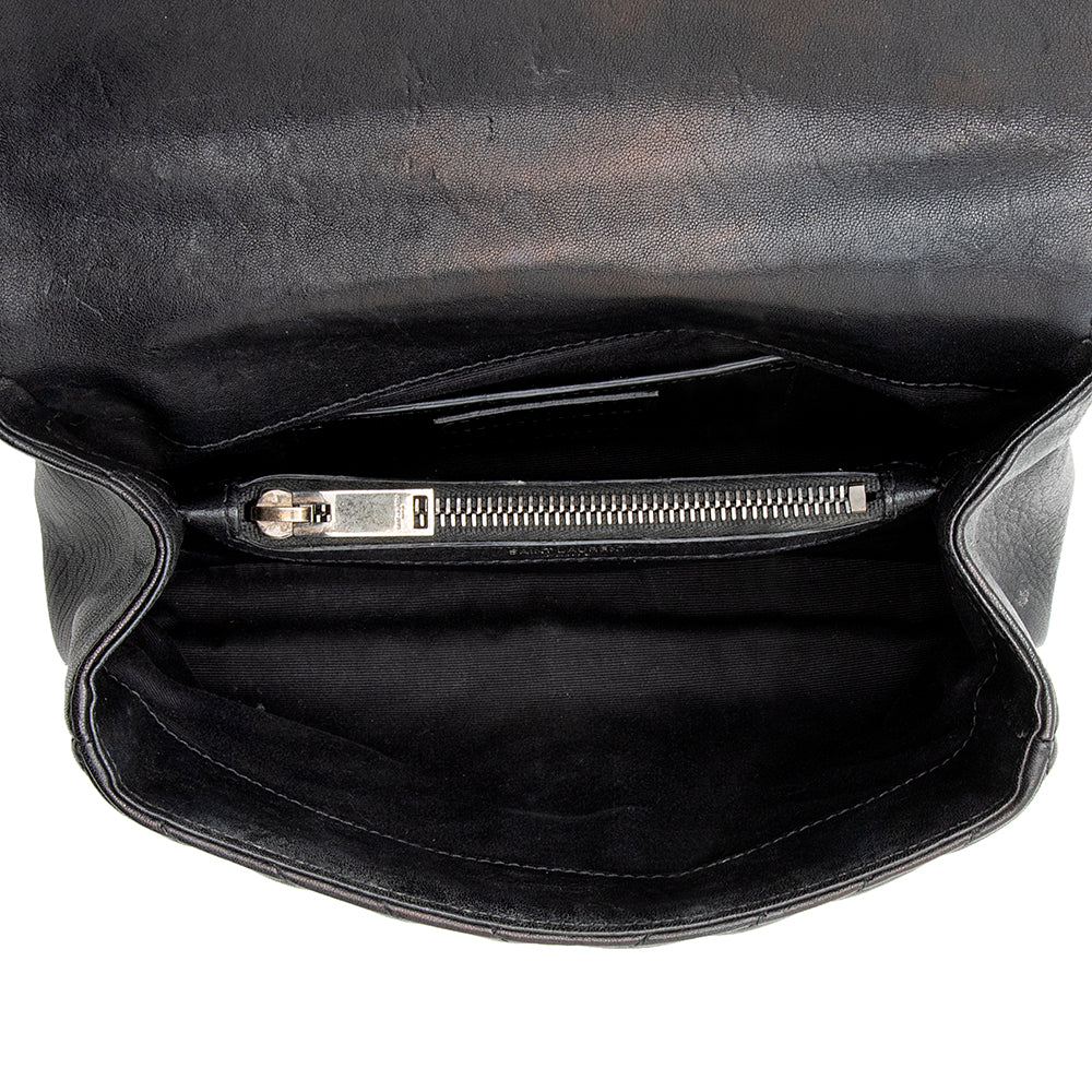 Saint Laurent Matelasse Calfskin Monogram Medium College Top Handle Bag (SHF-21595)