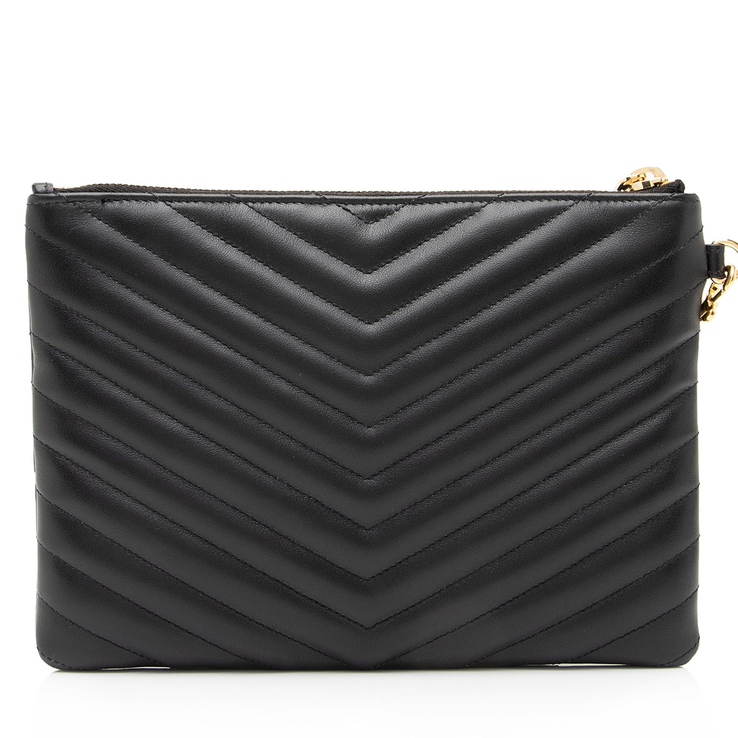 Saint Laurent Matelasse Calfskin Monogram Small Wristlet (SHF-23746)