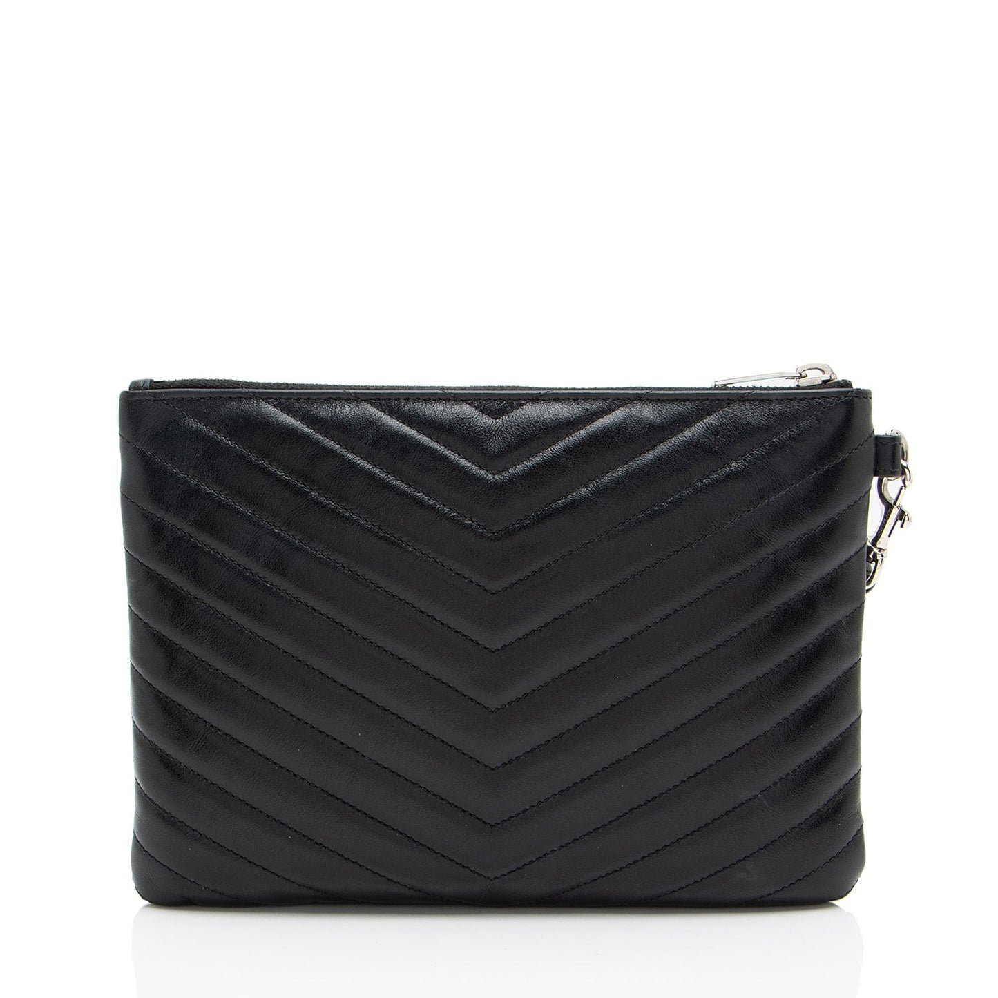 Saint Laurent Matelasse Calfskin Monogram Small Wristlet (SHF-6zoV5w)