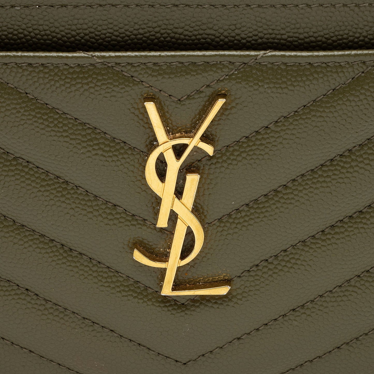 Saint Laurent Matelasse Grain de Poudre Monogram Bill Pouch