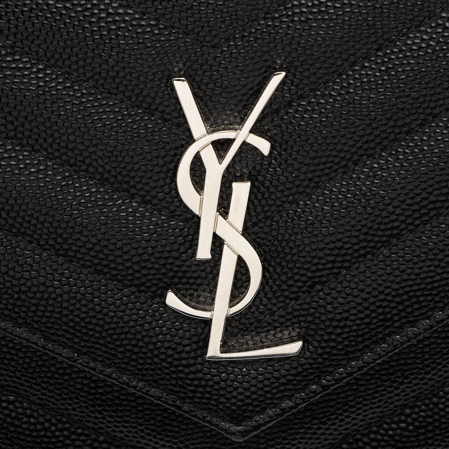 Saint Laurent Matelasse Grain de Poudre Monogram Envelope Chain Wallet