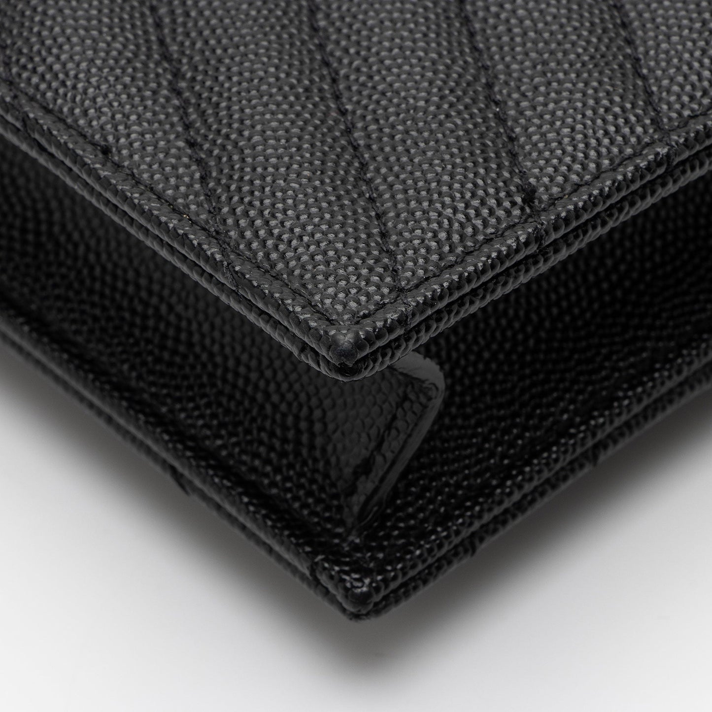Saint Laurent Matelasse Grain de Poudre Monogram Envelope Chain Wallet