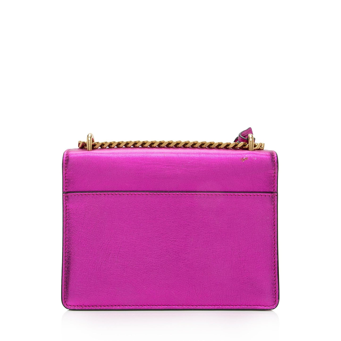 Saint Laurent Metallic Calfskin Monogram Sunset Small Shoulder Bag (SHF-UXPbK2)