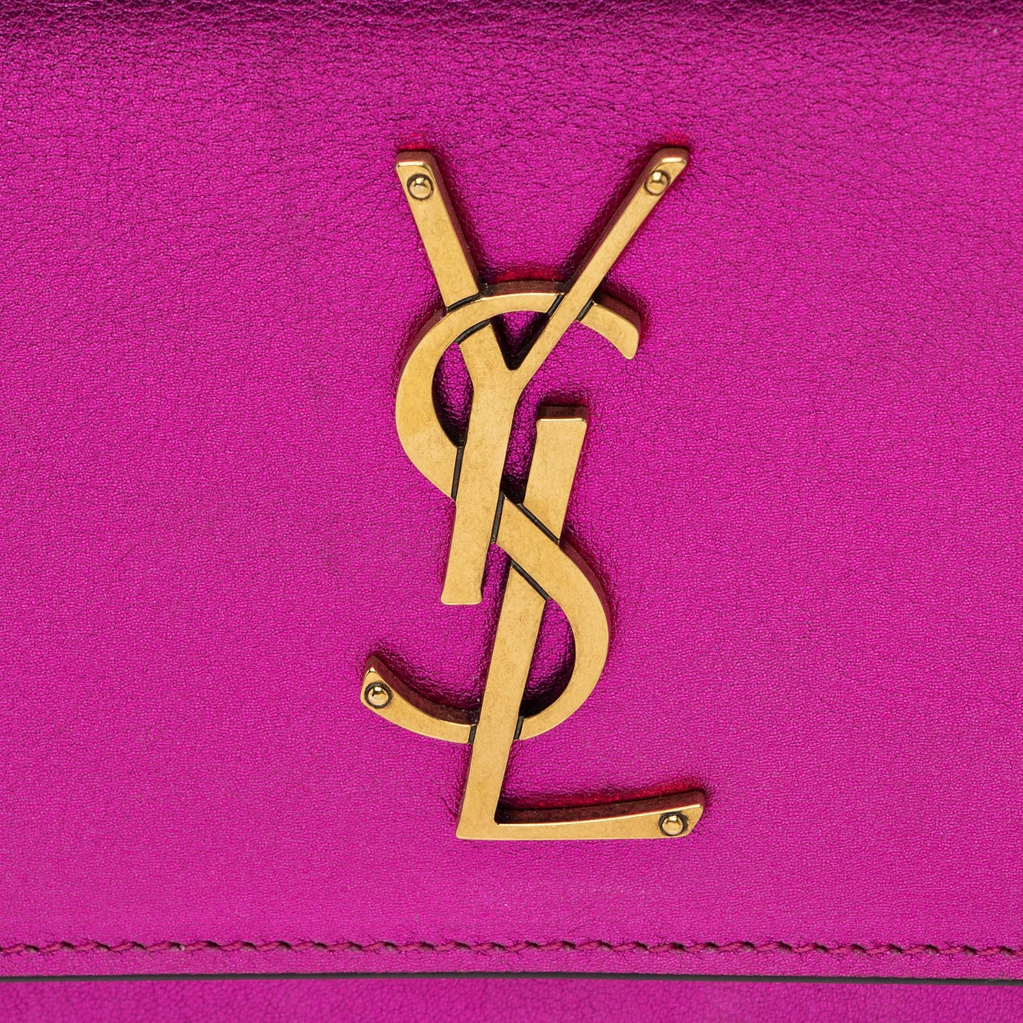 Saint Laurent Metallic Calfskin Monogram Sunset Small Shoulder Bag (SHF-UXPbK2)