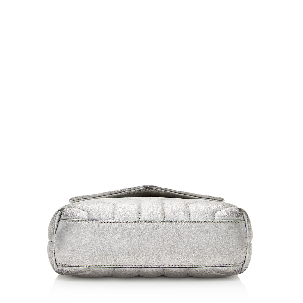 Saint Laurent Metallic Matelasse Calfskin LouLou Toy Crossbody Bag (SHF-21046)