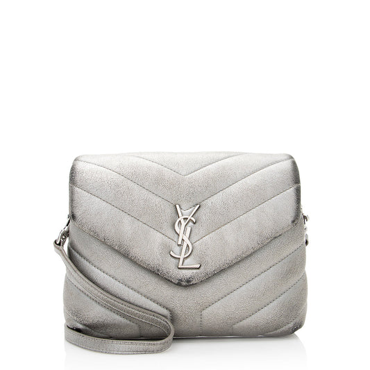 Saint Laurent Metallic Matelasse Calfskin LouLou Toy Crossbody Bag (SHF-21046)