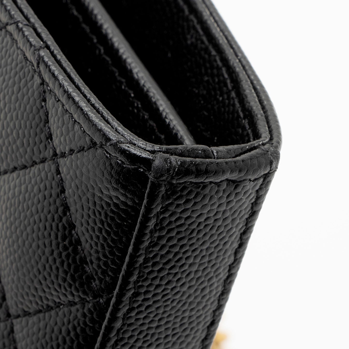 Saint Laurent Mixed Matelasse Calfskin Monogram Chain Wallet (SHF-q01O3t)