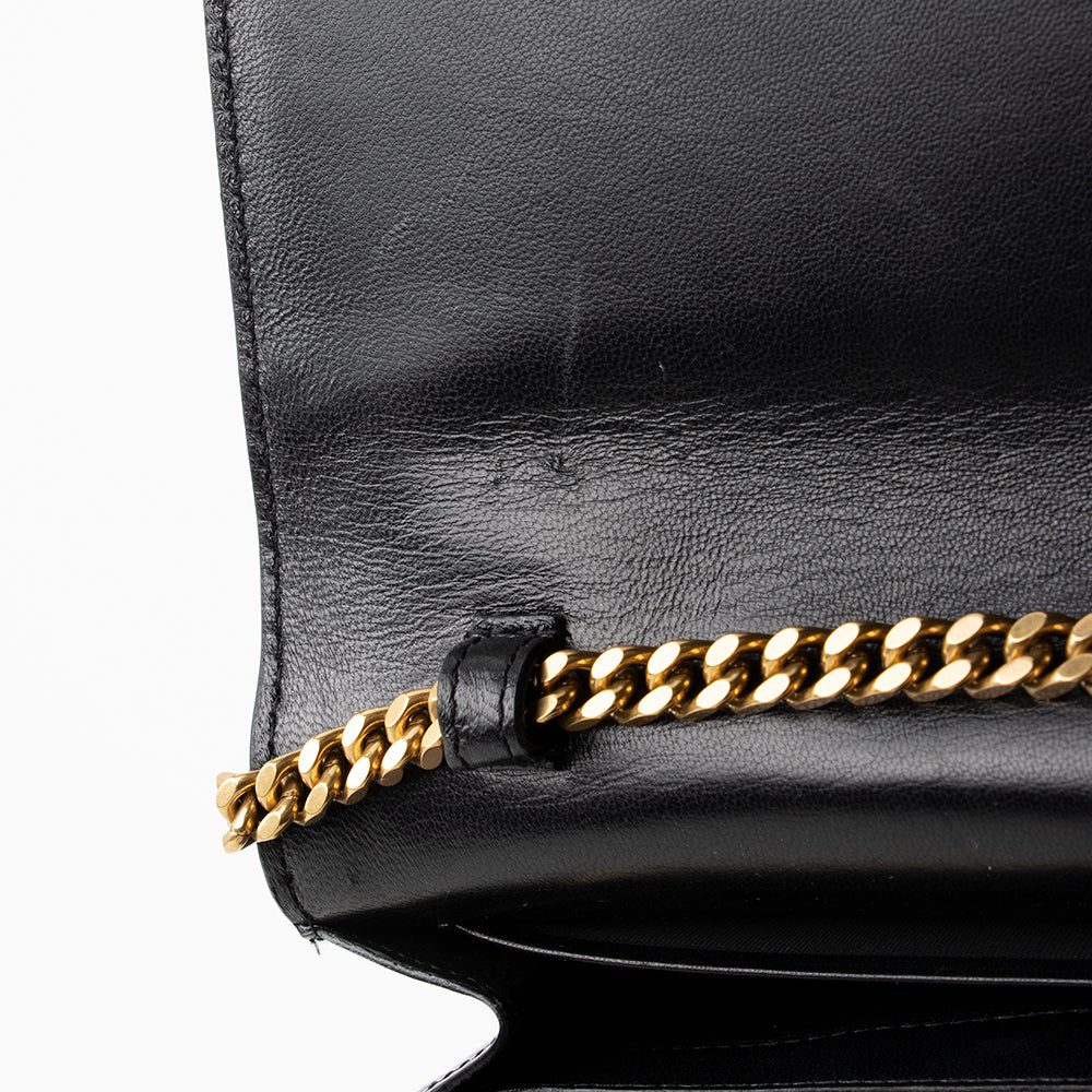 Saint Laurent Patent Calfskin Monogram Kate Wallet on Chain Bag (SHF-18096)