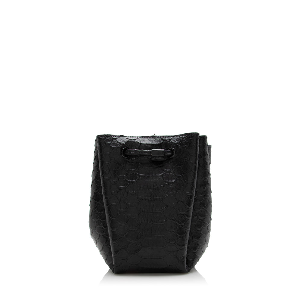 Saint Laurent Python Embossed Calfskin Mini Bucket Bag - FINAL SALE (SHF-17106)