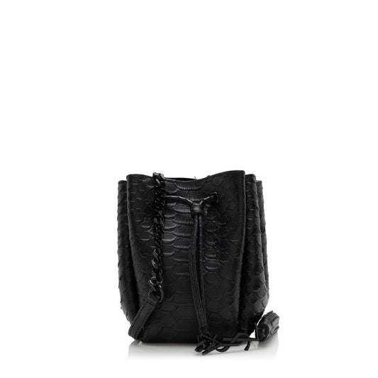 Saint Laurent Python Embossed Calfskin Mini Bucket Bag - FINAL SALE (SHF-17106)