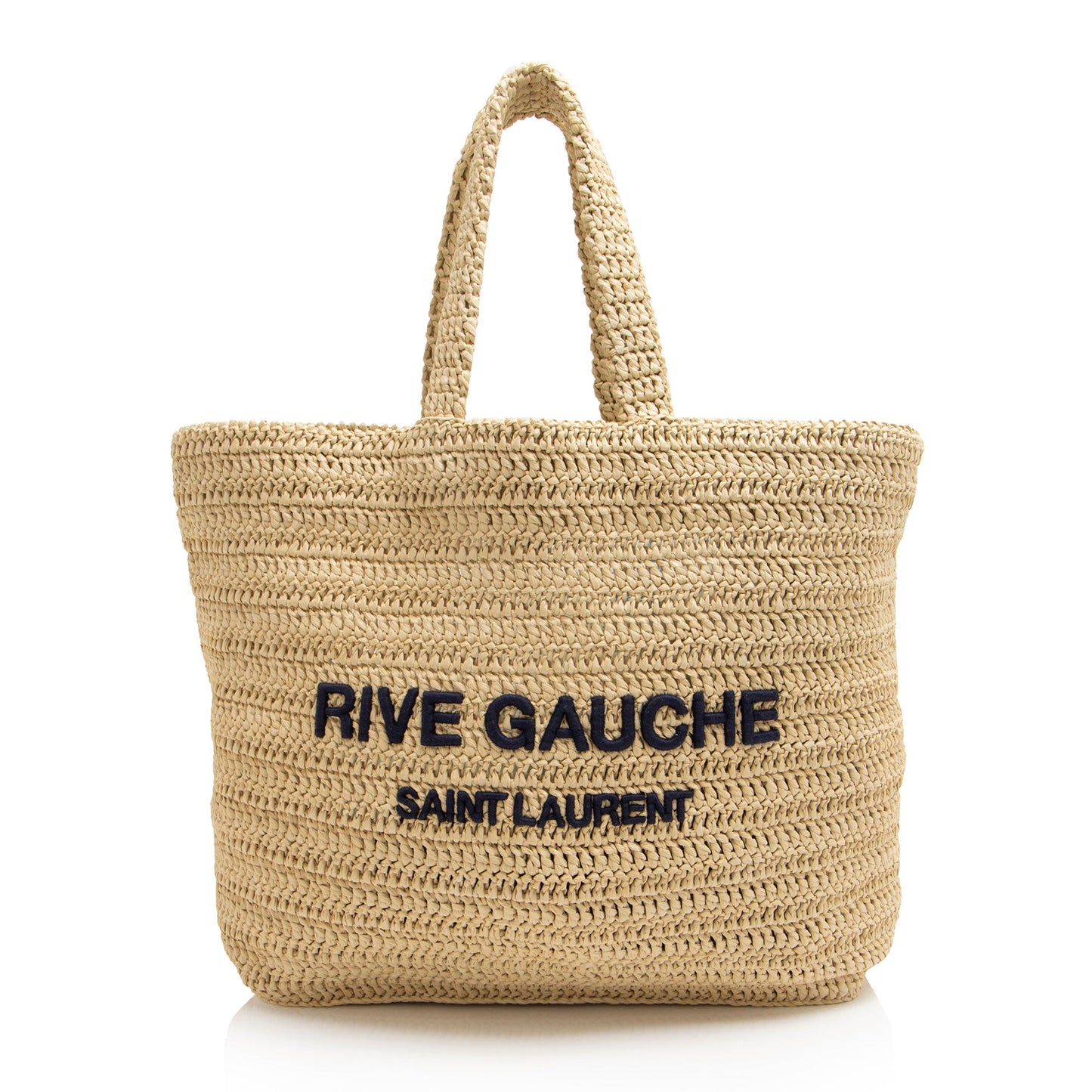 Saint Laurent Raffia Crochet Rive Gauche Tote