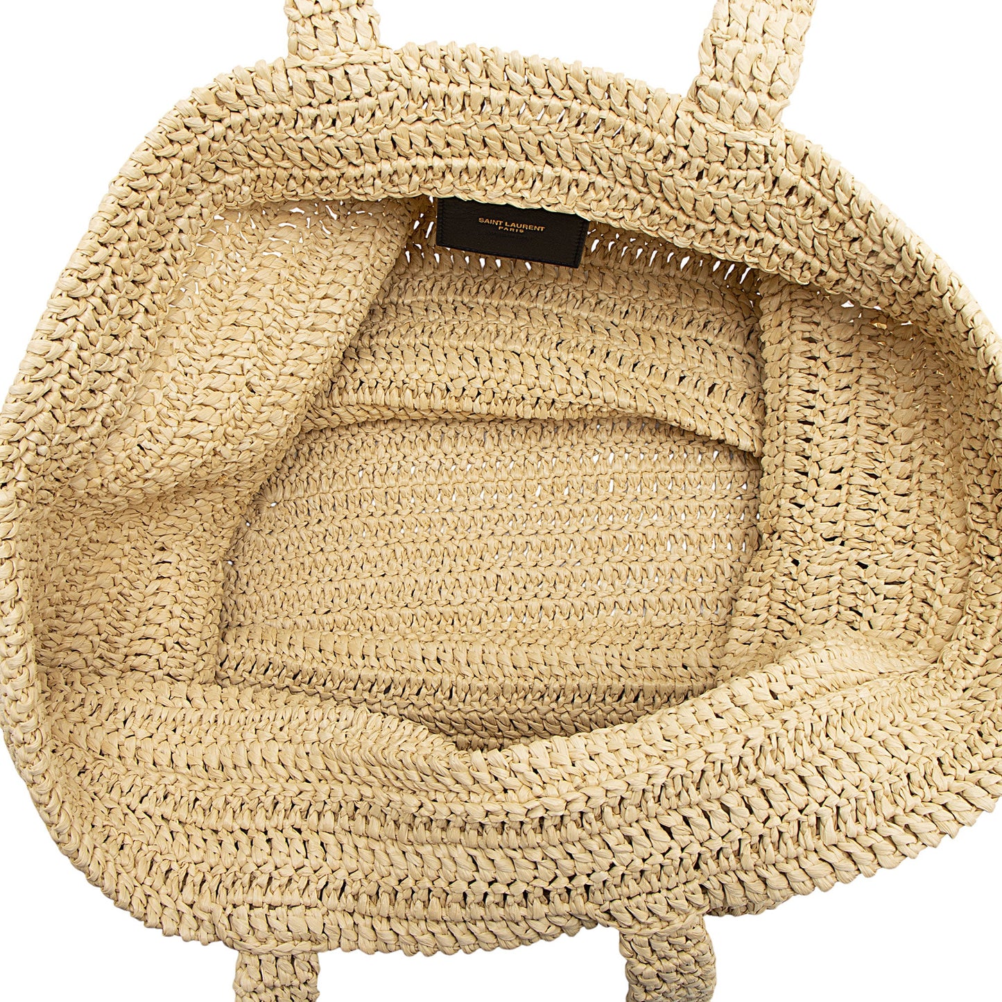 Saint Laurent Raffia Crochet Rive Gauche Tote