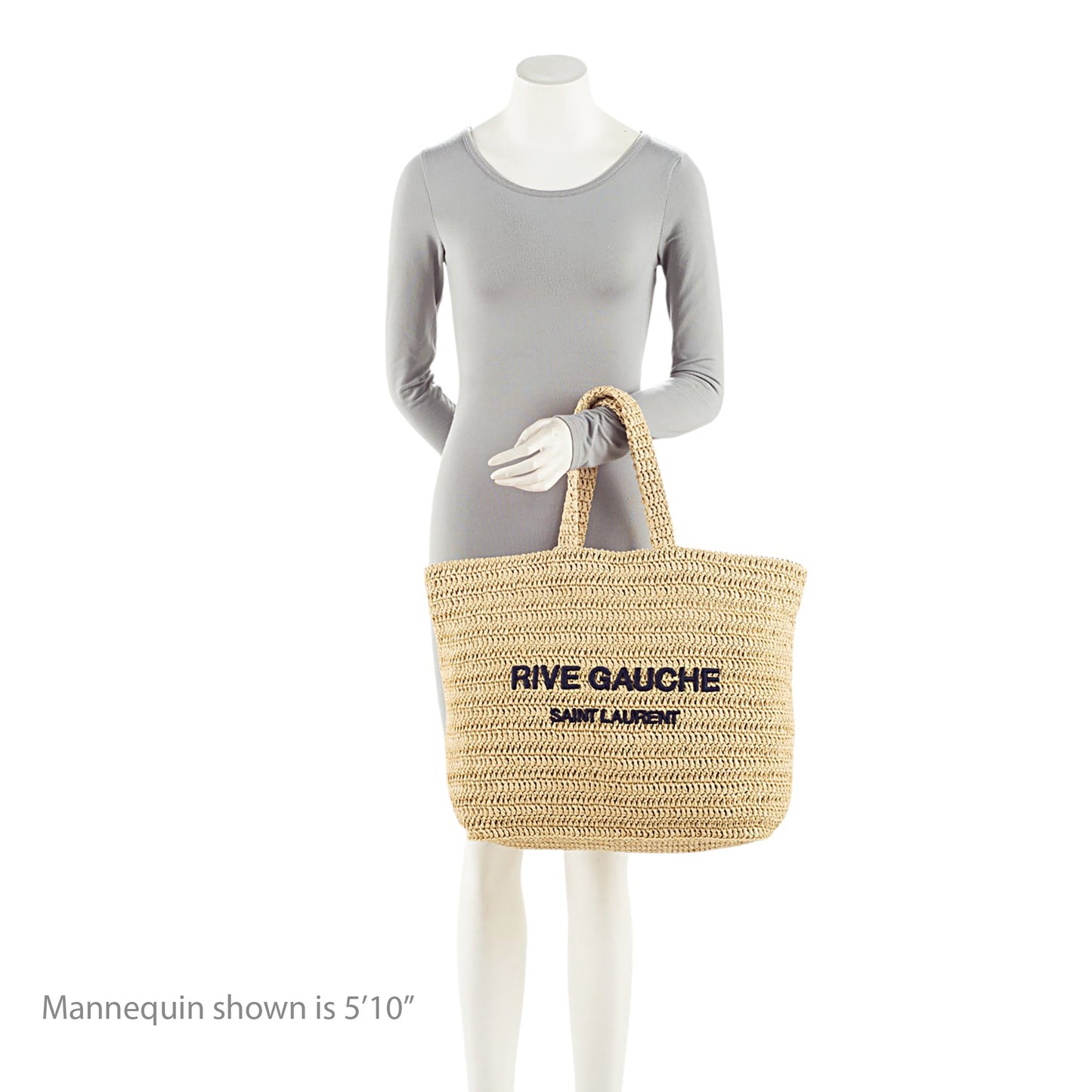 Saint Laurent Raffia Crochet Rive Gauche Tote