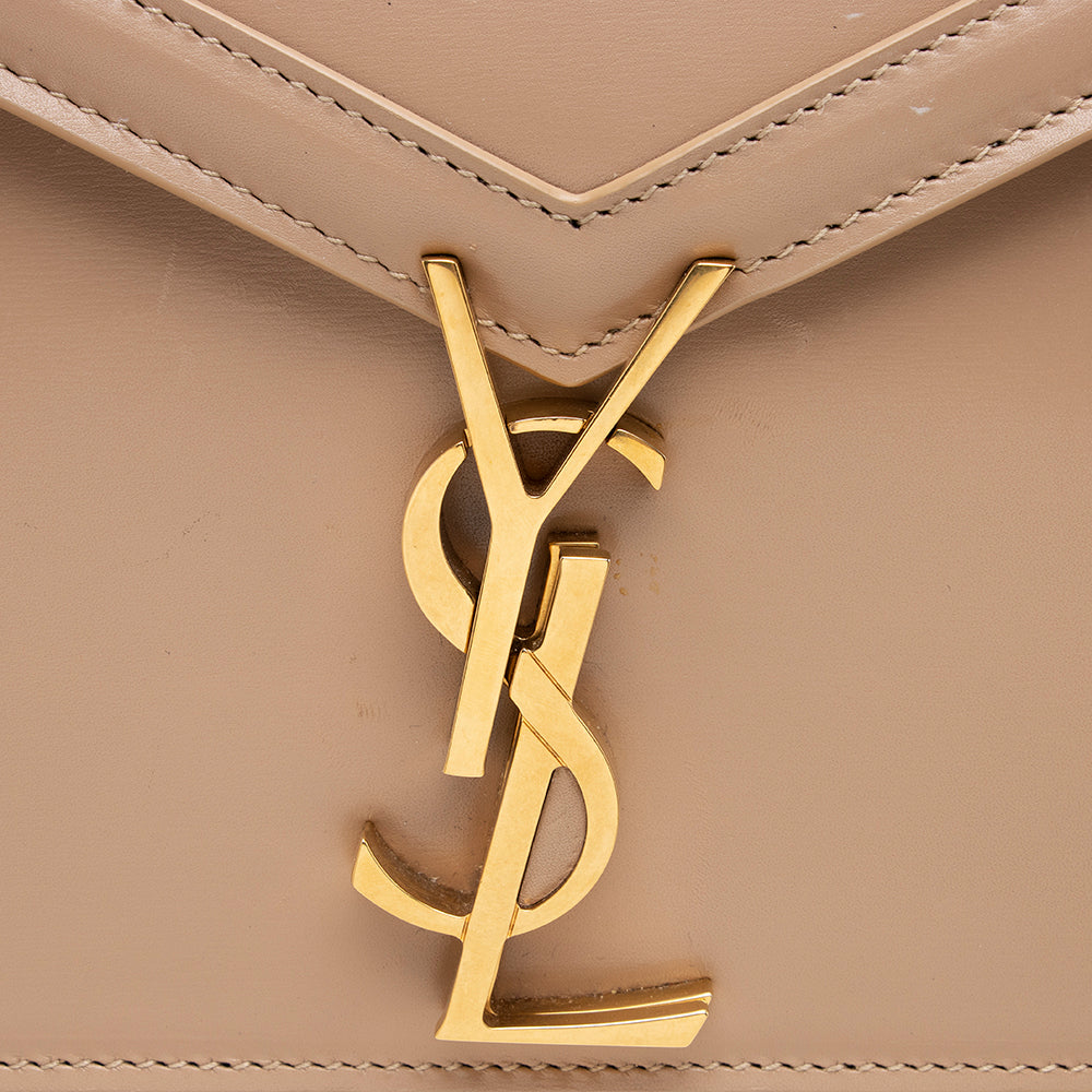 Saint Laurent Smooth Calfskin Monogram Cassandra Shoulder Bag (SHF-14588)